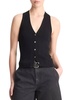 italian cotton blend tank top in black