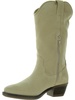 hannah womens faux suede block heel cowboy, western boots