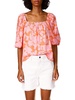 womens floral print square neck blouse