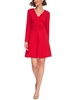 petites womens fit & flare mini fit & flare dress