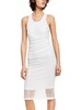 womens below knee ruched midi dress