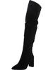 alexiana womens pointed floral thigh-high boots