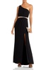 womens mesh inset long evening dress