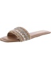 threadd womens faux leather embellished slide sandals