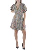 womens floral print polyester fit & flare dress