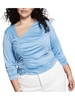 plus womens ruched gathered pullover top