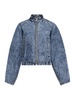 Washed-Out Zip-Up Denim Jacket