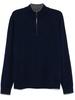 Blue Wool Blend Zip Sweater