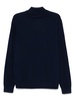 Blue Wool Blend Zip Sweater