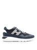 Panelled leather sneakers with logo