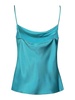 Green silk blend satin top