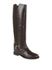 Knee boot in smooth leather