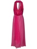 Fuchsia silk chiffon wrap top