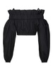 Crop Top In Black Cotton