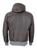 Shearling hooded jacket with ribbed cuffs
