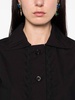 Wave-Applique Cropped Shirt