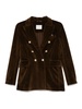 Brown Velvet Double-Breasted Blazer