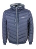 Chevron quilted hooded puffer jacket