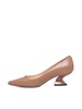 Leather Pumps With Wide Heel