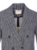 Blue Double Breasted Buttons Closure
