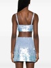 Iridescent sequin cropped top