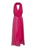 Fuchsia silk chiffon wrap top