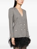 Double breasted tartan wool jacket