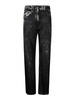 Wide trousers in denim-effect viscose