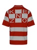 Orange striped cotton polo shirt