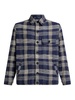 Navy Blue Cotton And Linen Knit Overshirt