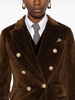Brown Velvet Double-Breasted Blazer