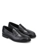 Black leather formal loafers