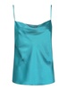 Green silk blend satin top