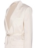 Satin Blazer With Thin Belt