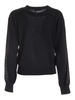 Embroidered insert sweater in black