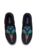 Black cotton canvas slip-on sneakers