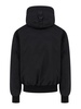 Padded nylon jacket with leather details