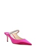 Satin mule with swarovski detail