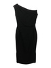 One-shoulder draped midi dress
