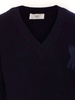 Si Blue Ribbed V Neck Sweater