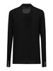 Pussy bow crepe de chine buttoned shirt