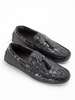 Black leather loafer