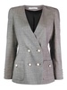 Double breasted tartan wool jacket
