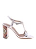 Ankle strap sandals with Multi Rainbow heel