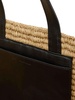 Beige Leather Rafia Tote Bag