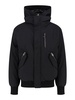 Padded nylon jacket with leather details