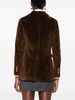 Brown Velvet Double-Breasted Blazer