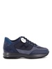 Interactive leather and suede sneakers