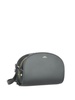 Black leather half-moon bag