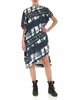 Palm dress in blue and white